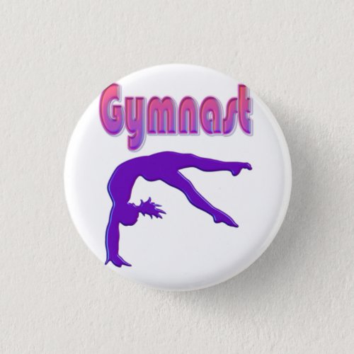 Gymnast Power Tumbling Purple Metallic Button