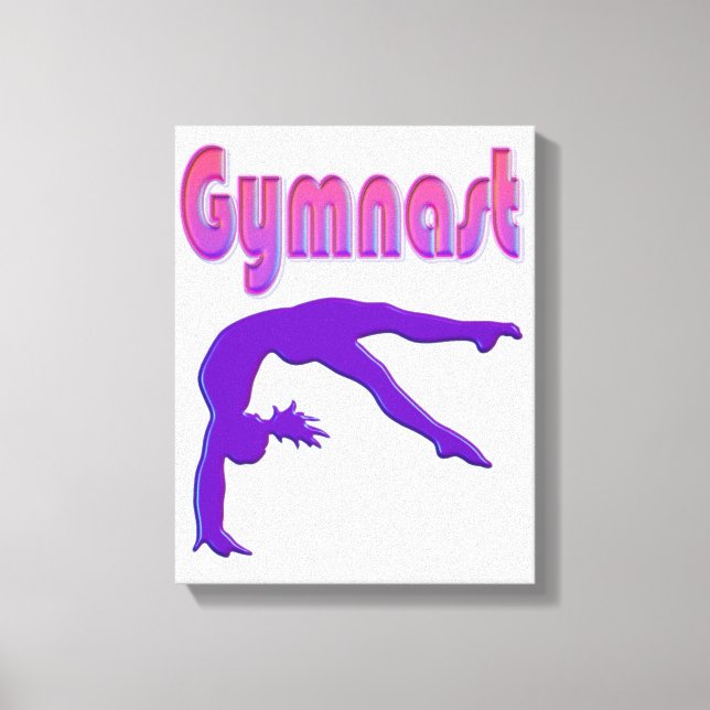 Gymnast Power Tumbling Purple Metallic Canvas Print (Front)