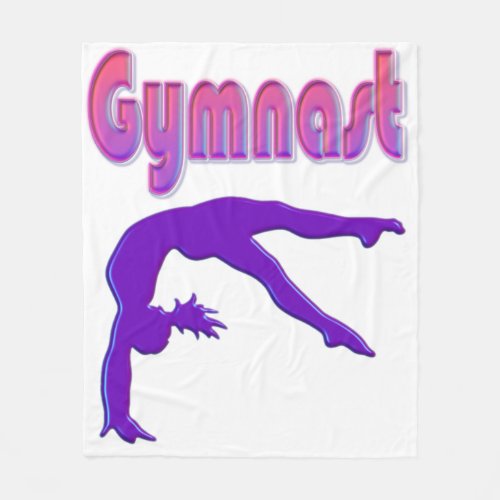 Gymnast Power Tumbling Purple Metallic Fleece Blanket