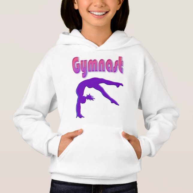 Gymnast Power Tumbling Purple Metallic Hoodie (Front)