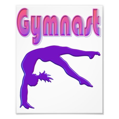 Gymnast Power Tumbling Purple Metallic Photo Print