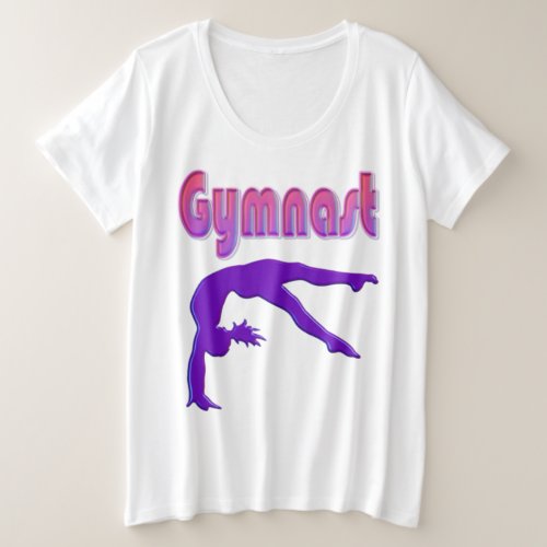 Gymnast Power Tumbling Purple Metallic Plus Size T_Shirt