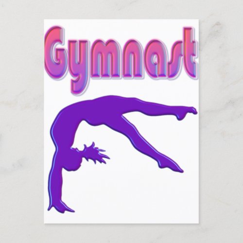 Gymnast Power Tumbling Purple Metallic Postcard