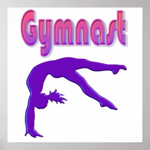 Gymnast Power Tumbling Purple Metallic Poster