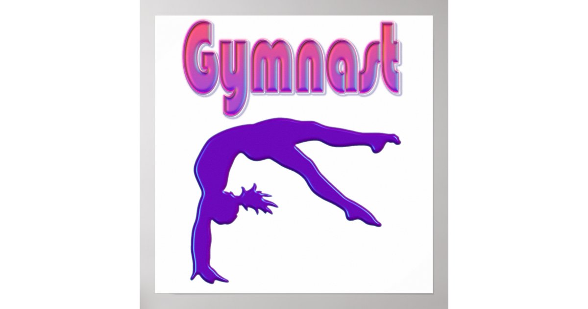 Purple Gymnastics Silhouette | Poster