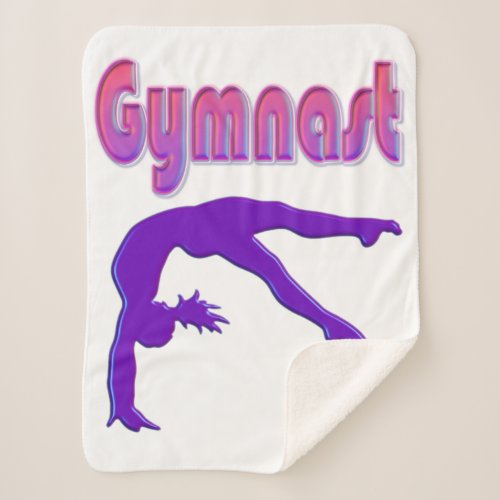 Gymnast Power Tumbling Purple Metallic Sherpa Blanket