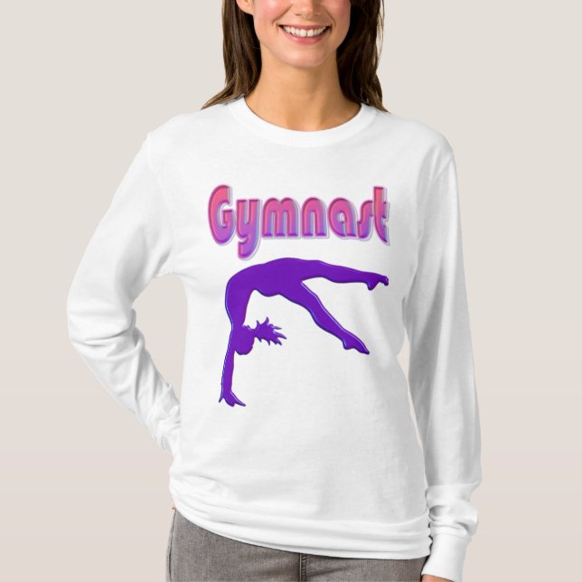 Gymnast Power Tumbling Purple Metallic T-Shirt (Front)