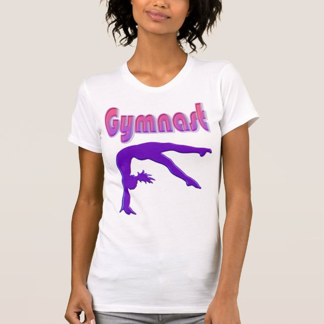 Gymnast Power Tumbling Purple Metallic T-Shirt (Front)