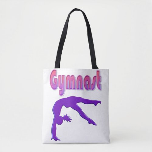 Gymnast Power Tumbling Purple Metallic Tote Bag