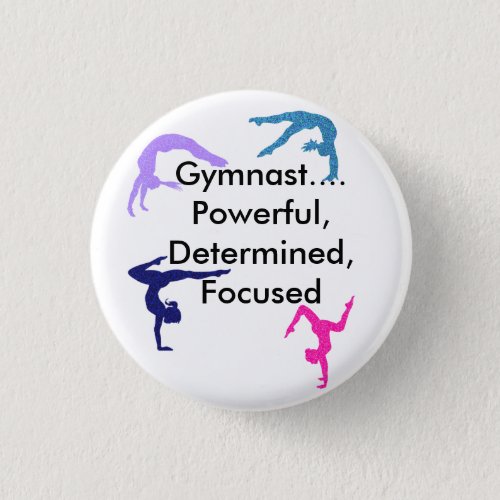 Gymnast Powerful Determined Focused Button