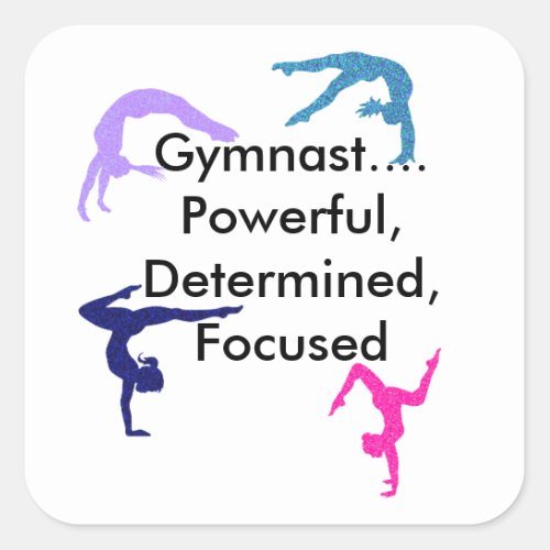 Gymnast Powerful Determined Focused Square Sticker