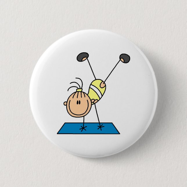 Gymnast Practicing  Button (Front)