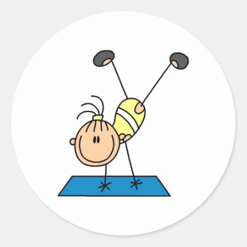 Gymnast Practicing  Classic Round Sticker