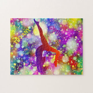 Gymnast puzzle with personalized name.