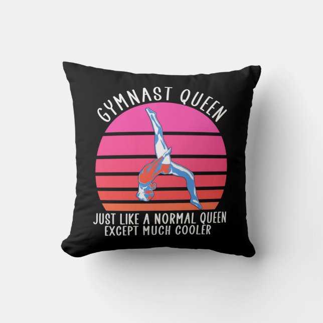 Gymnast Queen Throw Pillow (Front)