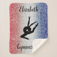 Gymnast Red, White & Blue Sherpa Blanket