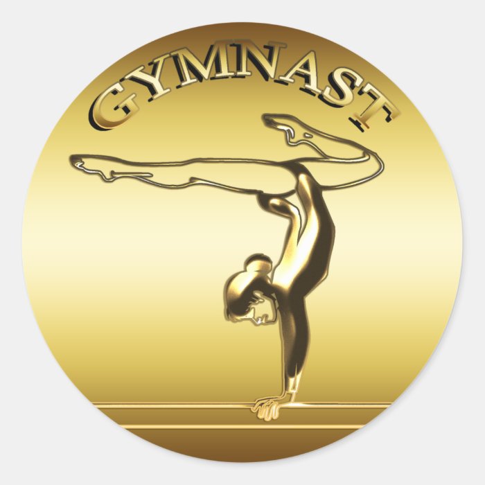 GYMNAST ROUND STICKERS