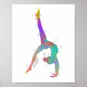 Gymnast Silhouette Art Poster