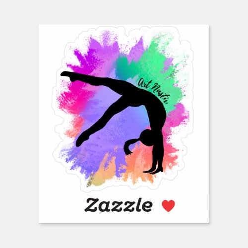 Gymnast Silhouette Art  Sticker