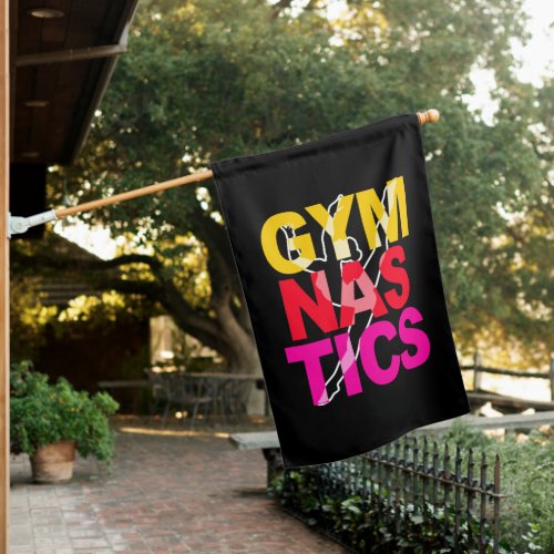 Gymnast Silhouette Gymnastics House Flag