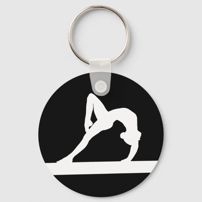 Gymnast Silhouette Keychain Black (Front)