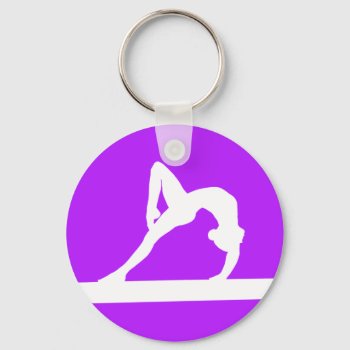 Gymnast Silhouette Keychain Purple by sportsdesign at Zazzle