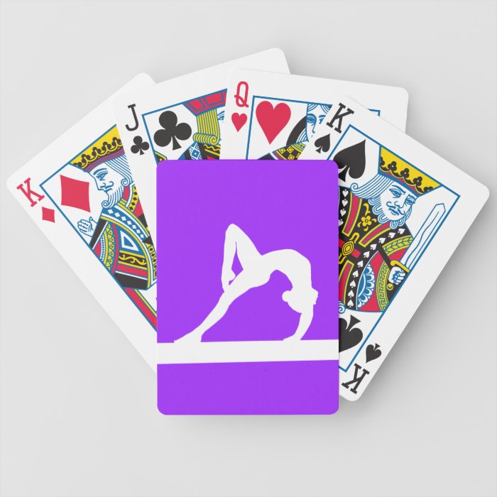 Gymnast Silhouette Playing Cards Purple