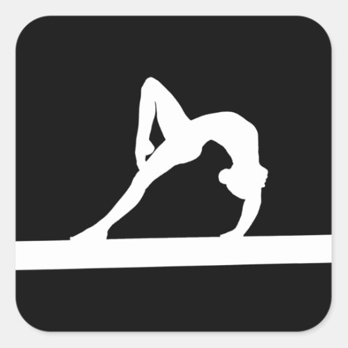 Gymnast Silhouette Sticker Black