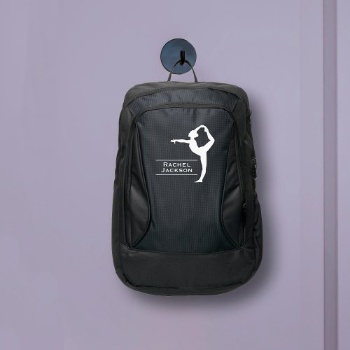 Gymnast silhouette with name or custom text adidas backpack