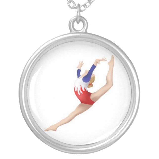 Gymnast Silver Plated Necklace (Front)