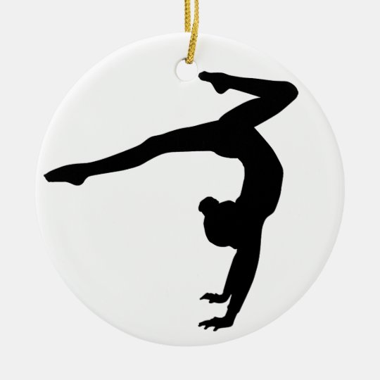 Gymnast Stag Handstand Gifts Ceramic Ornament.