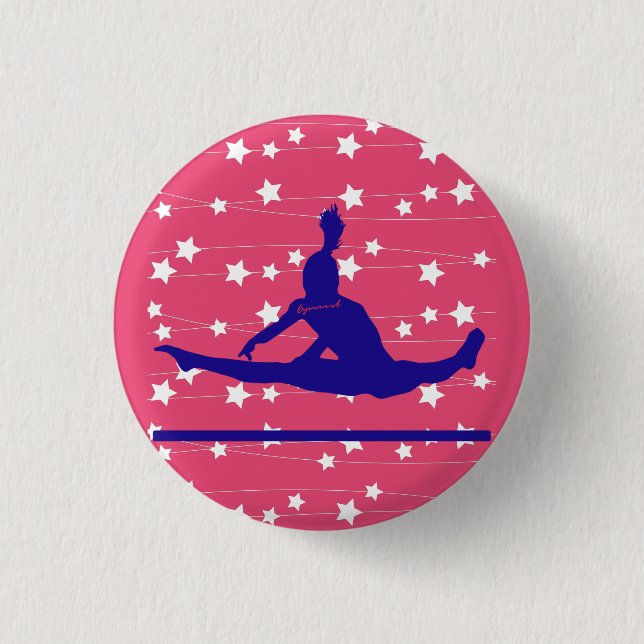 Gymnast Swirling Stars Button (Front)
