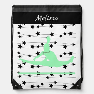 Gymnast Swirling Stars Drawstring Bag
