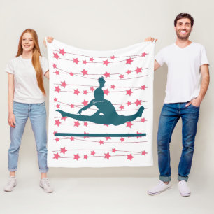 Gymnast Swirling Stars Fleece Blanket