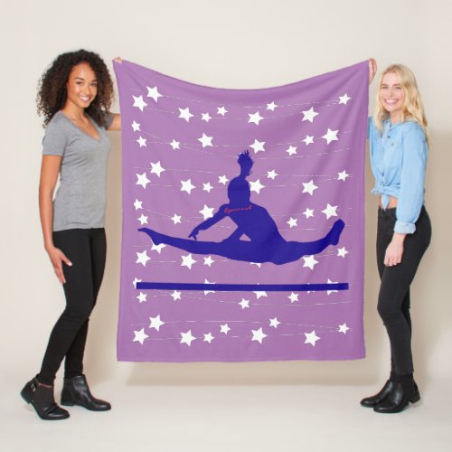 Gymnast Swirling Stars Fleece Blanket