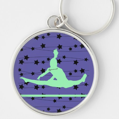 Gymnast Swirling Stars Keychain