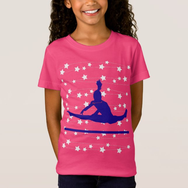 Gymnast Swirling Stars T-Shirt (Front)