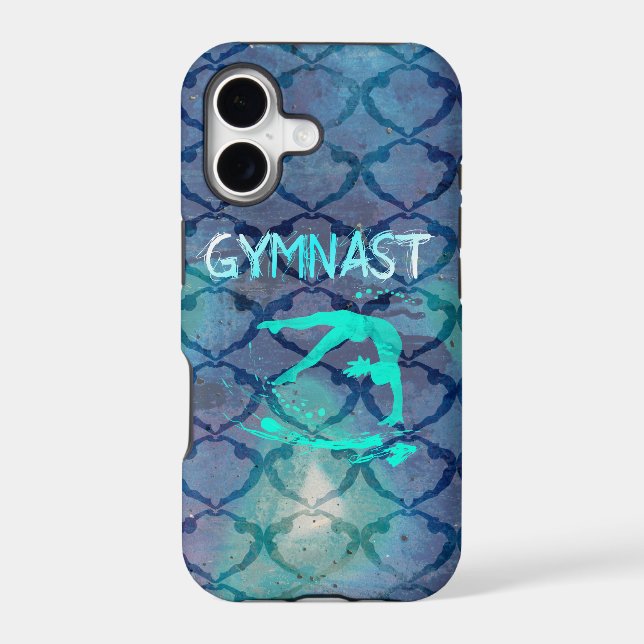 Gymnast Tribal Pattern Blue Iphone Case (Back)
