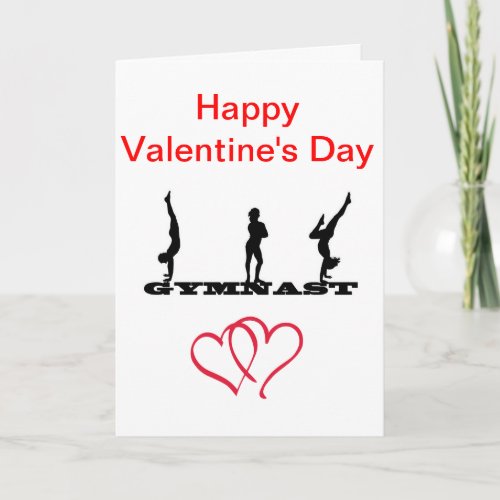 Gymnast Valentines Day Greeting Card