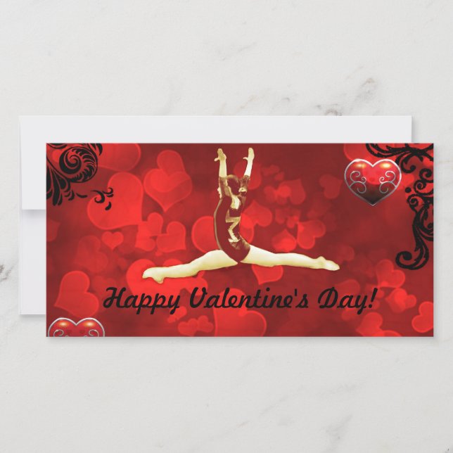 Gymnast Valentine's day photo card (Front)