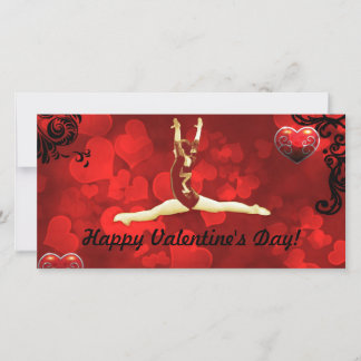 Gymnast Valentine's day photo card