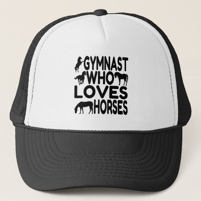 Gymnast Who Loves Horses Trucker Hat (Front)
