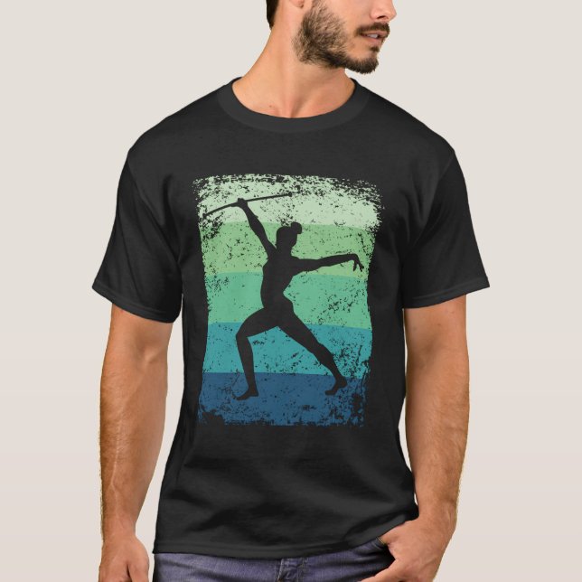 Gymnast With Baton Girls Kids Retro Rhythmic Gymna T-Shirt (Front)