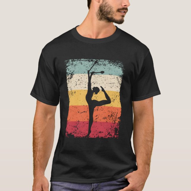 Gymnast With Clubs Rhythmic Gymnastics T-Shirt (Front)