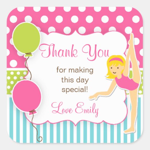 Gymnastic Birthday Favor Tag