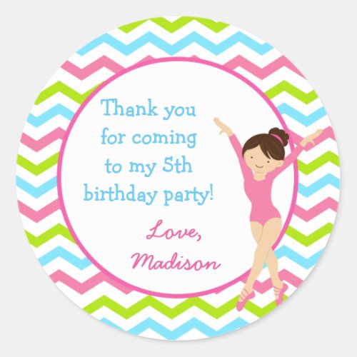 Gymnastic Birthday Favor Tags