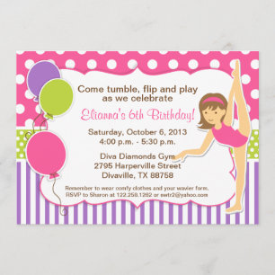 Gymnastic Birthday Invitation