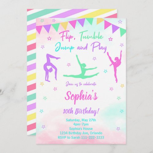 Gymnastic Birthday Invitation