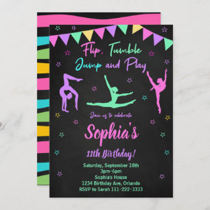 Gymnastic Birthday Invitation