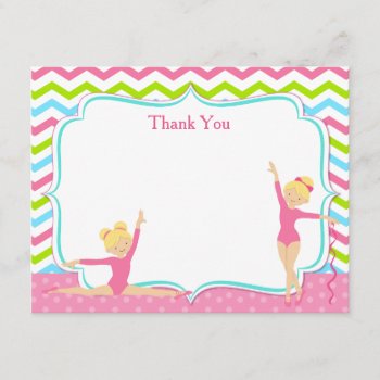 Gymnastic Birthday Thank You Notes by SugarPlumPaperie at Zazzle